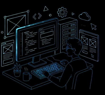 Developer workspace illustration